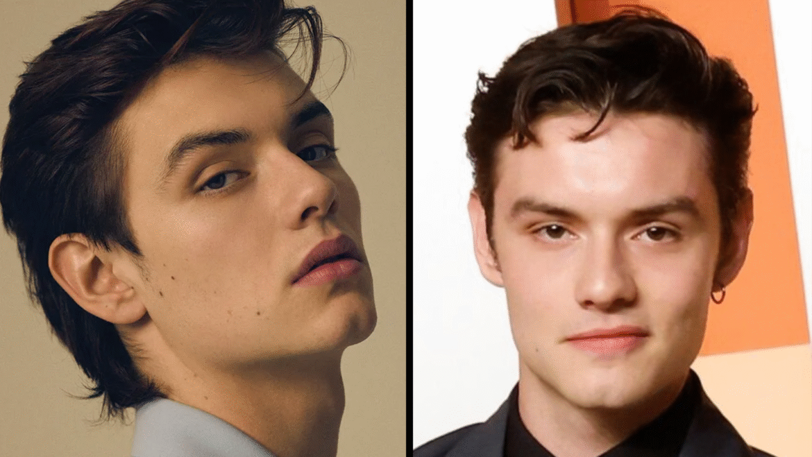 alt="Louis Partridge age 22 on set of a 2025 movie project"