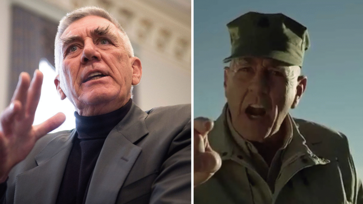 wearmagazines alt="Nila Ermey with husband R. Lee Ermey at a public event"