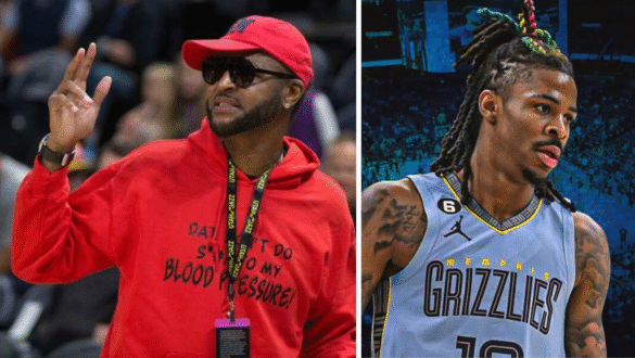 alt="Tee Morant age in 2025 courtside NBA game"