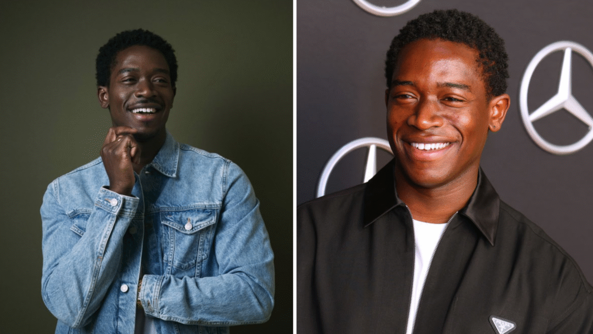 wearmagazines Damson Idris Net Worth — Damson Idris with a luxury car symbolizing his $10 million lifestyle and wealth.